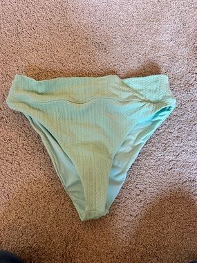 Beach Riot Textured High-Rise Bikini Bottoms in Mint Green